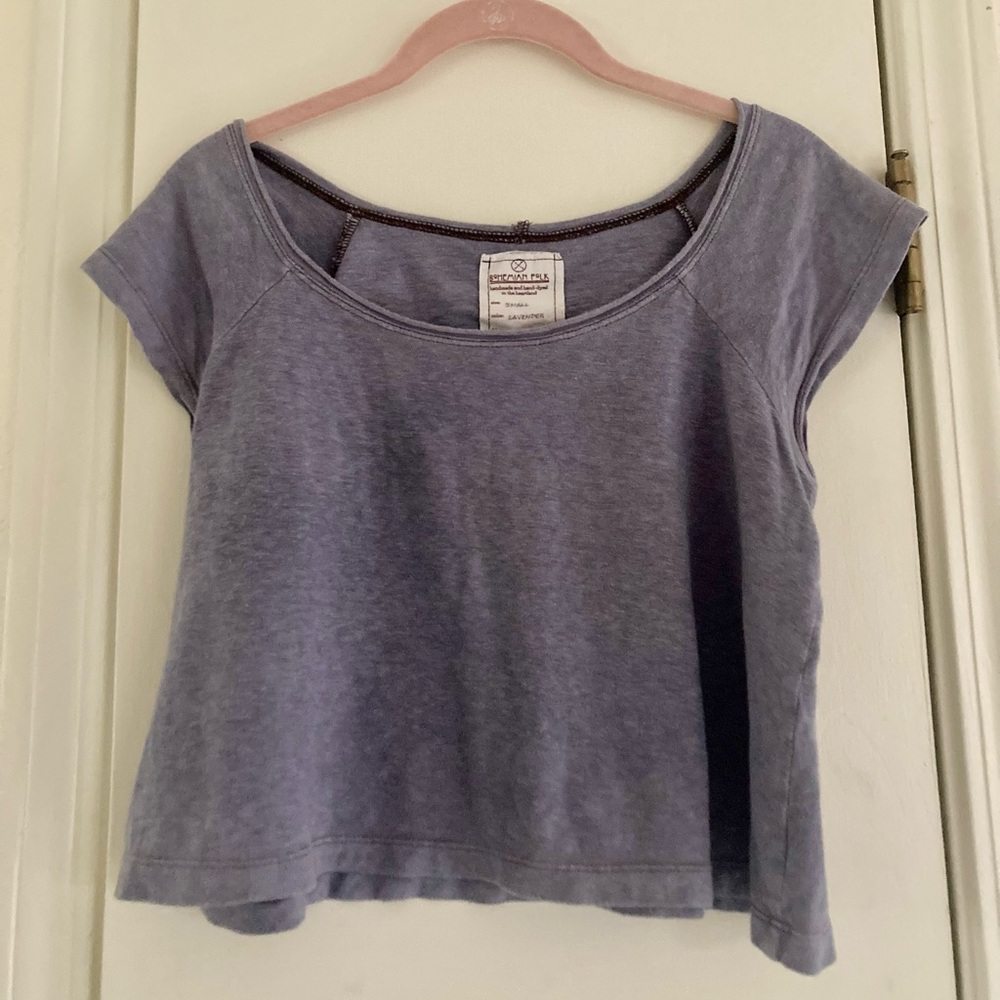 Bohemian Folk crop raglan tee